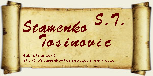 Stamenko Tošinović vizit kartica